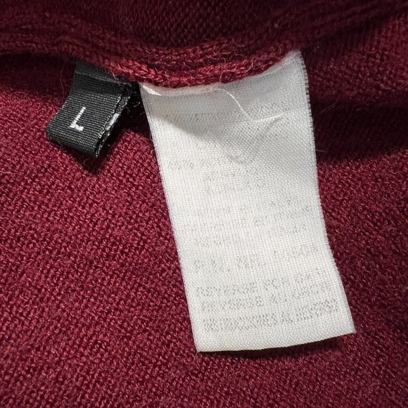 Alan Stuart Sweater Mens Large Mock Neck Maroon Merino Wool Long Sleeve Italy L - Picture 7 of 8